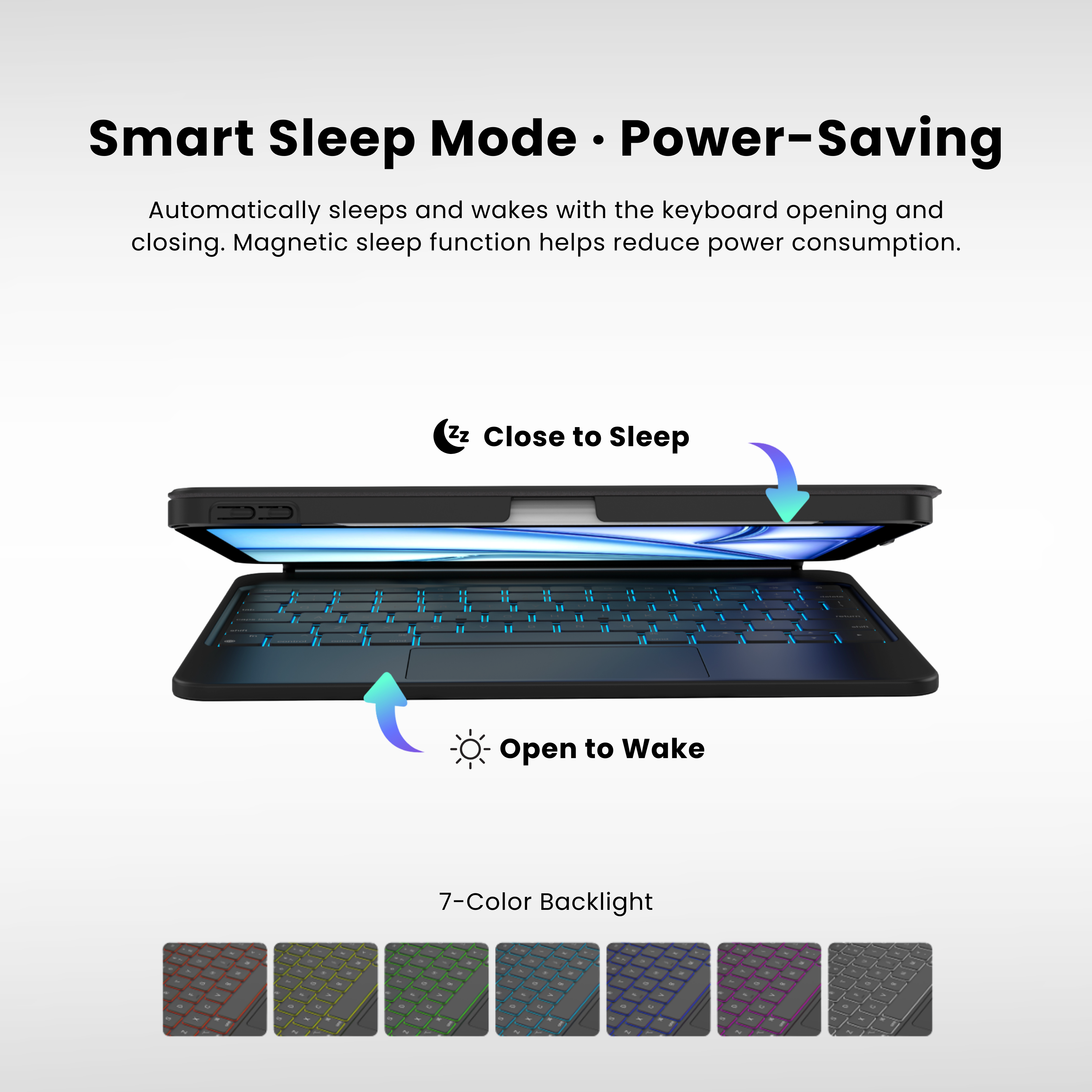 Touch-Connect iPad Keyboard Case (No Bluetooth Required)