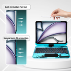 Transparent Blue 360° Rotating iPad Keyboard Case