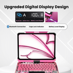 Transparent Pink 360° Rotating iPad Keyboard Case