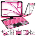 Transparent Pink 360° Rotating iPad Keyboard Case