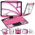 Transparent Pink 360° Rotating iPad Keyboard Case