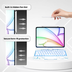 Transparent White 360° Rotating iPad Keyboard Case