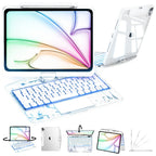 Transparent White 360° Rotating iPad Keyboard Case
