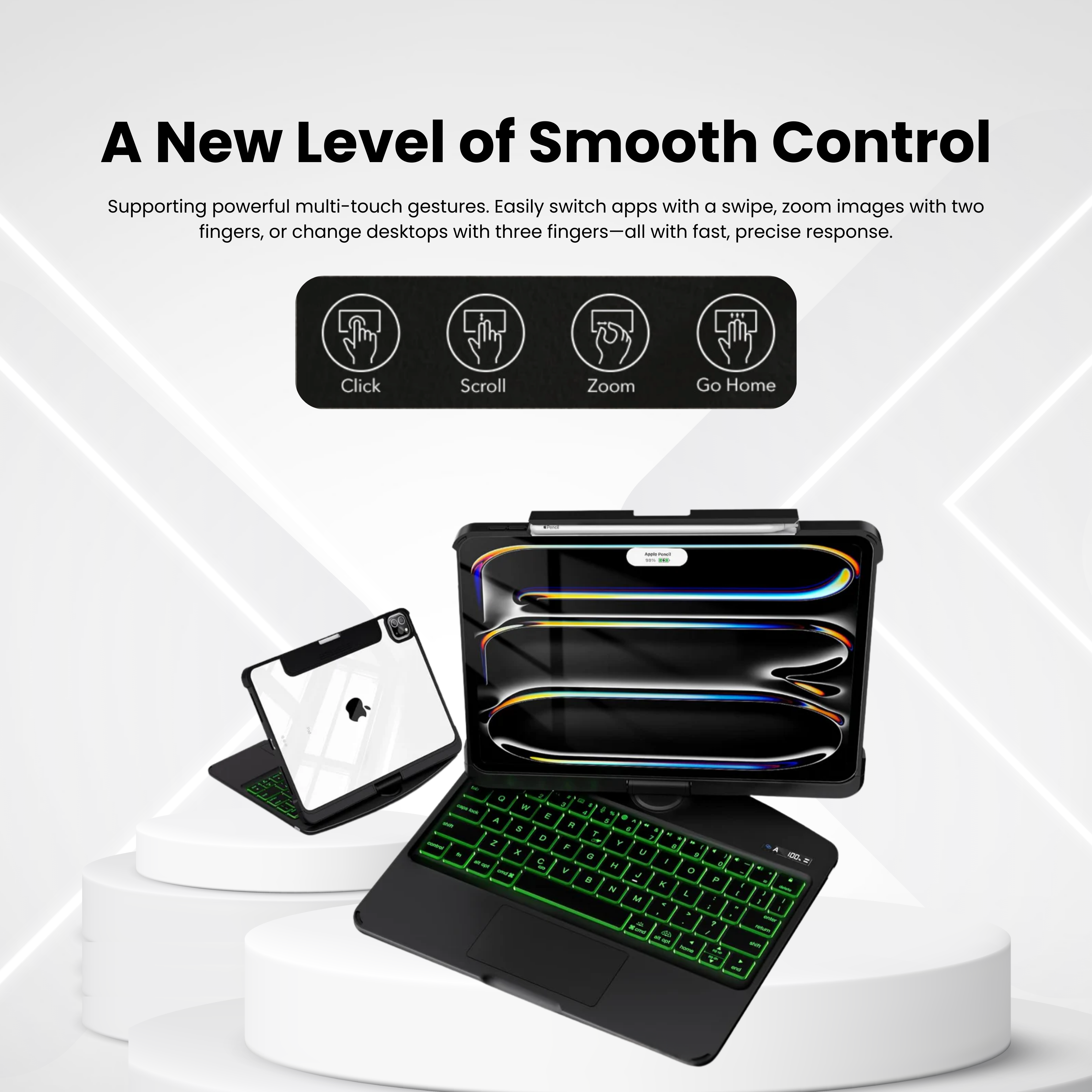 Black 360° Rotating iPad Keyboard Case