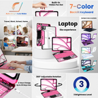 Transparent Pink 360° Rotating iPad Keyboard Case
