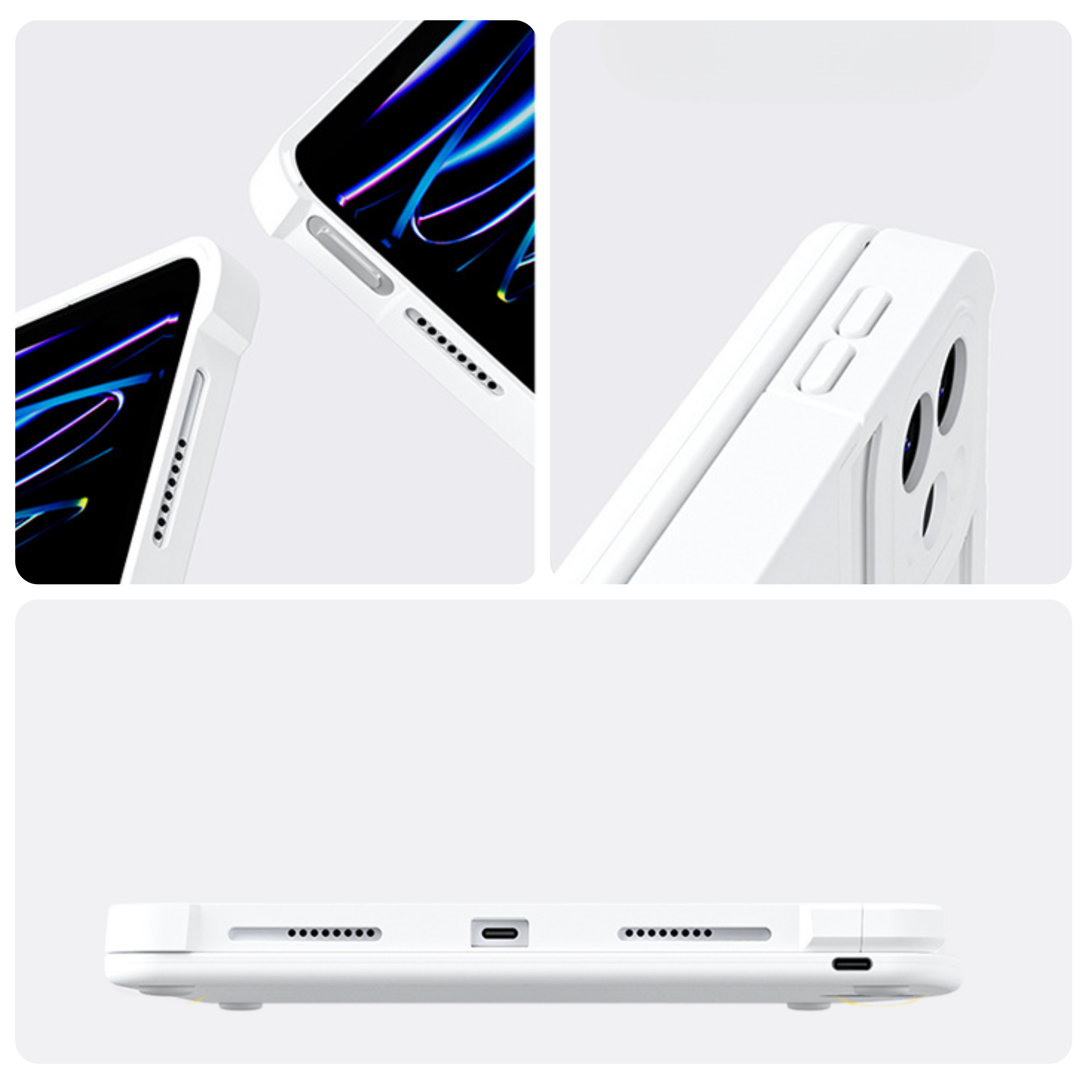 White 360° Rotating iPad Keyboard Case